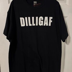 Black DILLIGAF Men's T-Shirt